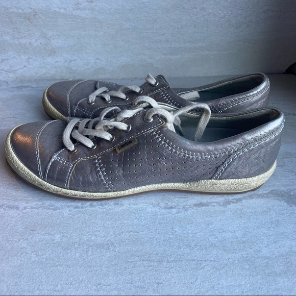 Josef Seibel Metallic Silver Lace Up Sneaker 37 - Picture 4 of 10